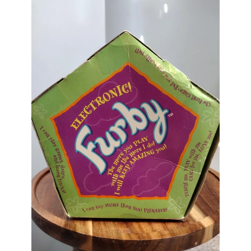 Vintage 1998 Furby Grey and White Church Mouse In Original Box